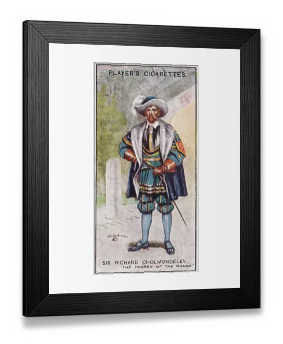 Framed Print : Gilbert and Sullivan production of Yeoman of the Guard on Player's Cigarettes tobacco card, 1925 Framed Print : Gilbert and Sullivan production of Yeoman of the Guard on Player's Cigarettes tobacco card, 1925