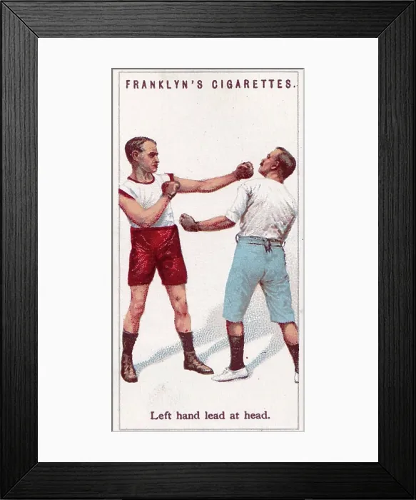 Framed Print : Boxing Demonstration, Boxers series, Franklyn's collectible tobacco card, 1924 Framed Print : Boxing Demonstration, Boxers series, Franklyn's collectible tobacco card, 1924