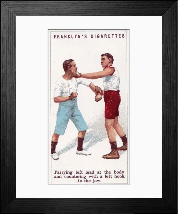 Framed Print : Boxing Demonstration, Boxers series, Franklyn's collectible tobacco card, 1924 Framed Print : Boxing Demonstration, Boxers series, Franklyn's collectible tobacco card, 1924