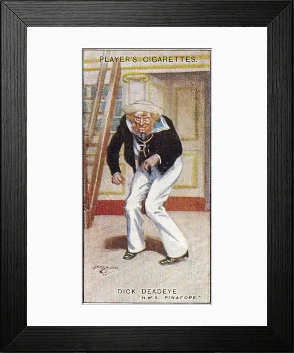 Framed Print : Gilbert and Sullivan production of H.M.S. Pinafore, on Player's Cigarettes tobacco card, 1925 Framed Print : Gilbert and Sullivan production of H.M.S. Pinafore, on Player's Cigarettes tobacco card, 1925