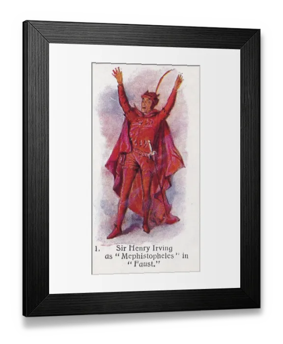 Framed Print : Mephistopheles in Faust, Players Past and Present series, Player's Cigarettes tobacco card, 1916 Framed Print : Mephistopheles in Faust, Players Past and Present series, Player's Cigarettes tobacco card, 1916