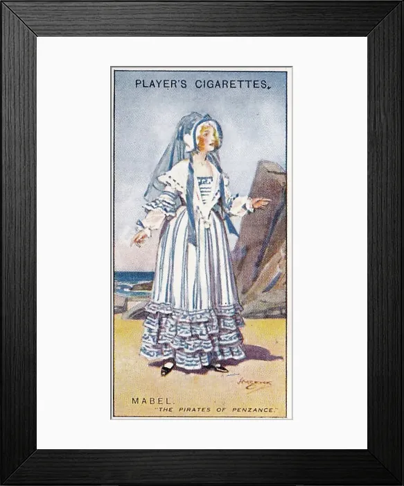 Framed Print : Gilbert and Sullivan production of The Pirates of Penzance, on Player's Cigarettes tobacco card, 1925 Framed Print : Gilbert and Sullivan production of The Pirates of Penzance, on Player's Cigarettes tobacco card, 1925