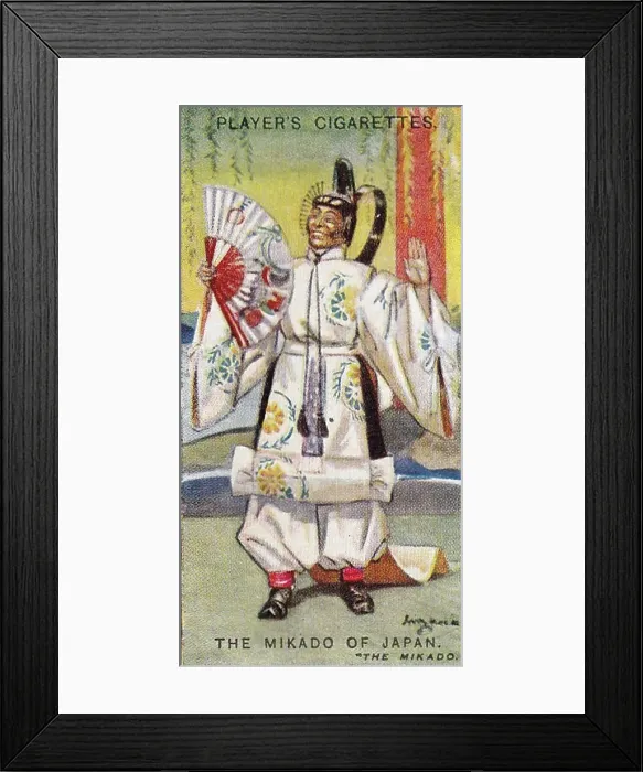 Framed Print : Gilbert and Sullivan production of The Mikado, on Player's Cigarettes tobacco card, 1925 Framed Print : Gilbert and Sullivan production of The Mikado, on Player's Cigarettes tobacco card, 1925