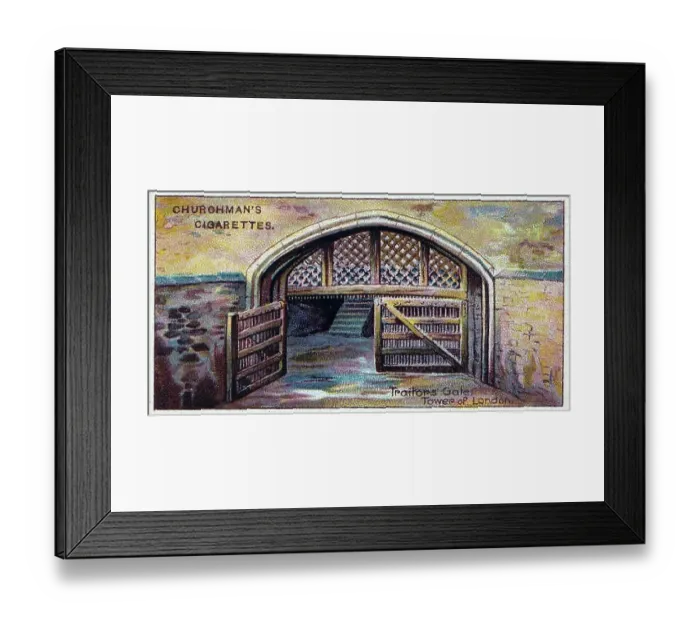 Framed Print : Collectible tobacco card, Traitors Gate, Tower of London, London, England, 1925 Framed Print : Collectible tobacco card, Traitors Gate, Tower of London, London, England, 1925