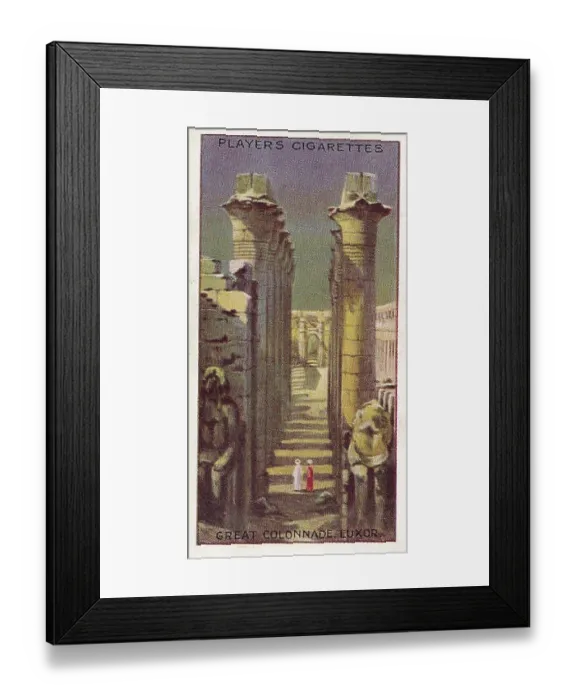 Framed Print : Vintage tobacco card, Luxor, Egypt, World Wonders series, Player's Cigarettes, 1916 Framed Print : Vintage tobacco card, Luxor, Egypt, World Wonders series, Player's Cigarettes, 1916