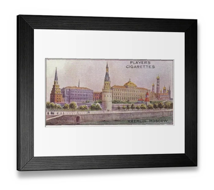 Framed Print : Vintage tobacco card, Moscow Kremlin, Russia, World Wonders series, Player's Cigarettes, 1916 Framed Print : Vintage tobacco card, Moscow Kremlin, Russia, World Wonders series, Player's Cigarettes, 1916