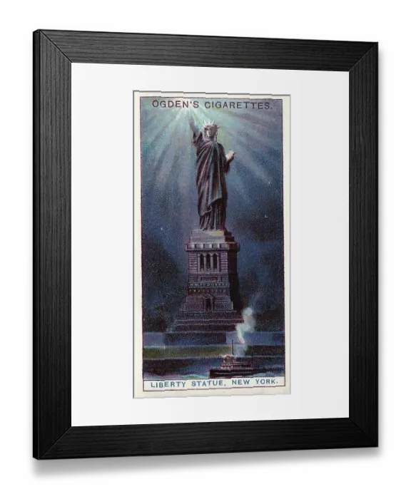 Framed Print : Vintage collectible tobacco card, The Statue of Liberty, New York City, Ogden's Cigarettes, 1908 Framed Print : Vintage collectible tobacco card, The Statue of Liberty, New York City, Ogden's Cigarettes, 1908