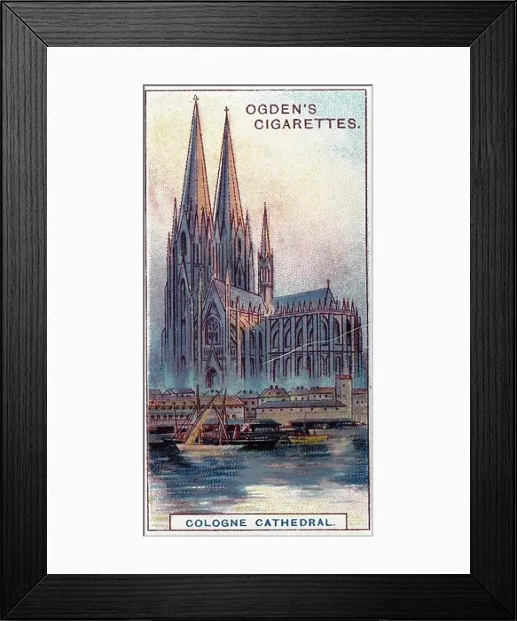 Framed Print : Vintage collectible tobacco card, Cologne Cathedral, Ogden's Cigarettes, 1908 Framed Print : Vintage collectible tobacco card, Cologne Cathedral, Ogden's Cigarettes, 1908
