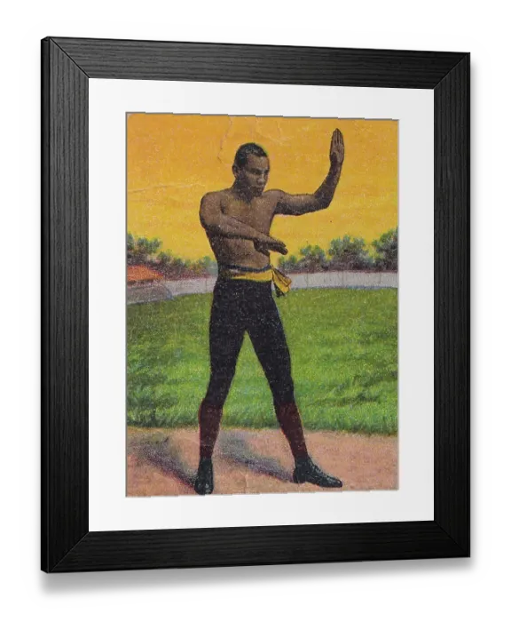 Framed Print : Boxing Champion Joe Gans, Hassan Cigarettes, collectible tobacco card, 1910 Framed Print : Boxing Champion Joe Gans, Hassan Cigarettes, collectible tobacco card, 1910