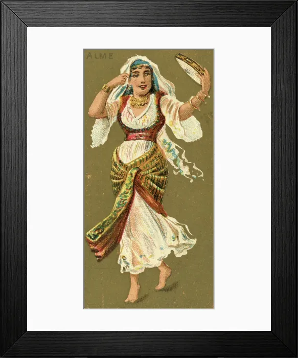 Framed Print : Alme or Alma, Egyptian Traditional Dance, National Dances series, Kinney Brothers, 1889 Framed Print : Alme or Alma, Egyptian Traditional Dance, National Dances series, Kinney Brothers, 1889