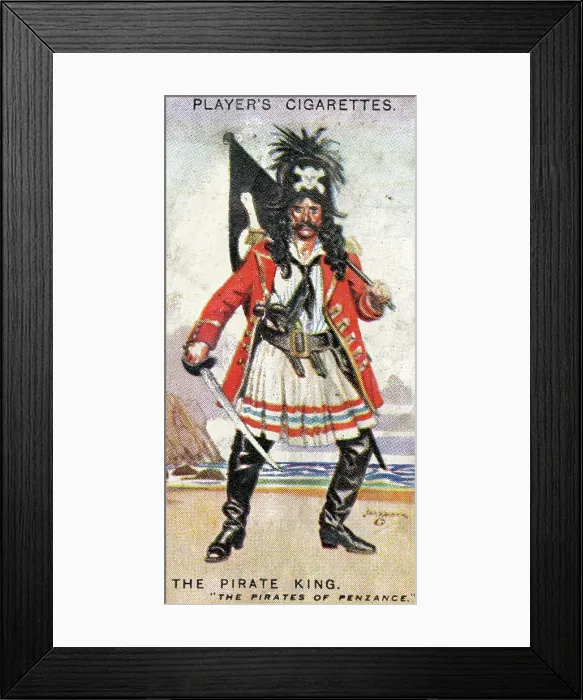 Framed Print : Gilbert and Sullivan production of Pirates of Penzance, on Player's Cigarettes tobacco card, 1925 Framed Print : Gilbert and Sullivan production of Pirates of Penzance, on Player's Cigarettes tobacco card, 1925