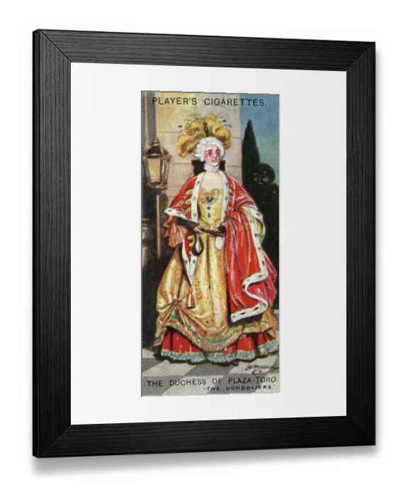 Framed Print : Gilbert and Sullivan production of The Gondaliers, on Player's Cigarettes tobacco card, 1925 Framed Print : Gilbert and Sullivan production of The Gondaliers, on Player's Cigarettes tobacco card, 1925