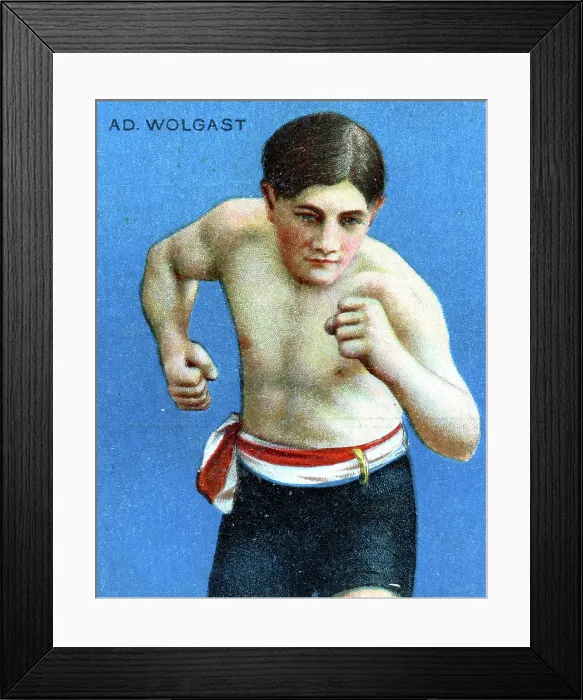 Framed Print : Boxer Ad Wolgast, Hassan Cigarettes, collectible tobacco card, 1910 Framed Print : Boxer Ad Wolgast, Hassan Cigarettes, collectible tobacco card, 1910