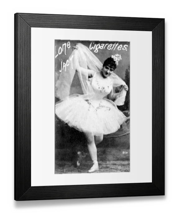 Framed Print : Ballerina, on Lone Jack Cigarettes tobacco card, 1887 Framed Print : Ballerina, on Lone Jack Cigarettes tobacco card, 1887