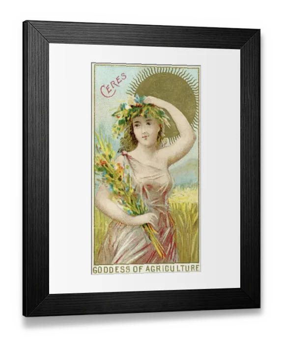 Framed Print : Cigarette Card, Ceres, Goddess of Agriculture, Ws Kimball Tobacco, 1889 Framed Print : Cigarette Card, Ceres, Goddess of Agriculture, Ws Kimball Tobacco, 1889