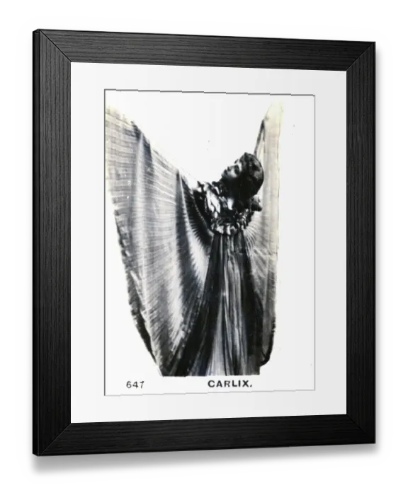 Framed Print : Dancer Carlix, Ogden's Cigarette Card, 1894-1907 Framed Print : Dancer Carlix, Ogden's Cigarette Card, 1894-1907