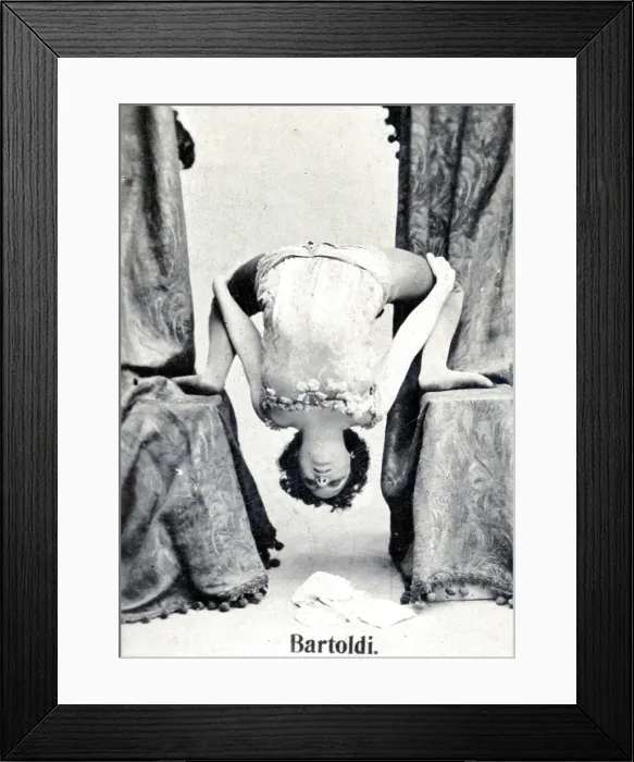 Framed Print : Celebrity acrobat, Bartoldi, on Ogden's Cigarette Card, circa 1894-1907 Framed Print : Celebrity acrobat, Bartoldi, on Ogden's Cigarette Card, circa 1894-1907