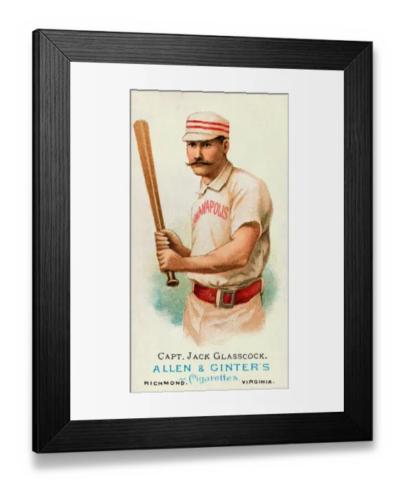 Framed Print : Cigarette Card Of Jack Glasscock Framed Print : Cigarette Card Of Jack Glasscock