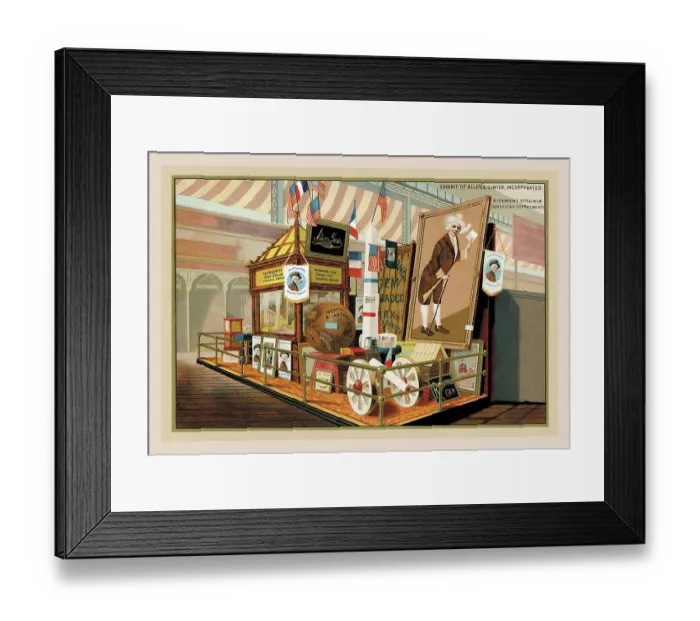 Framed Print : Exhibit of Allen and Ginter, Inc. at the Paris Exhibition, 1889 Framed Print : Exhibit of Allen and Ginter, Inc. at the Paris Exhibition, 1889