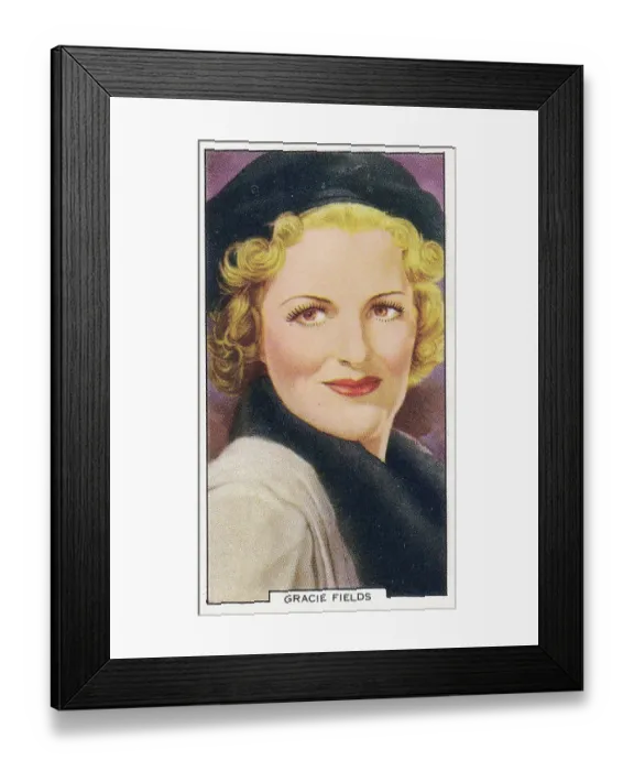 Framed Print : Gracie Fields, My Favorite Part series, Collectible Tobacco Card, 1939 Framed Print : Gracie Fields, My Favorite Part series, Collectible Tobacco Card, 1939