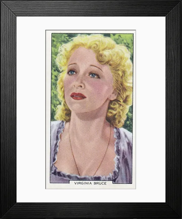 Framed Print : Virginia Bruce, My Favorite Part series, Collectible Tobacco Card, 1939 Framed Print : Virginia Bruce, My Favorite Part series, Collectible Tobacco Card, 1939