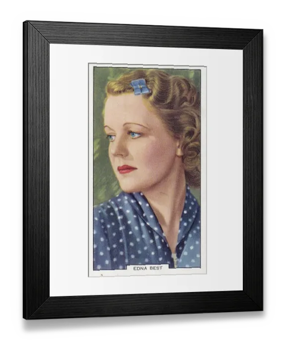 Framed Print : Edna Best, My Favorite Part series, Collectible Tobacco Card, 1939