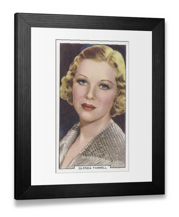 Framed Print : Glenda Farrell, My Favorite Part series, Collectible Tobacco Card, 1939 Framed Print : Glenda Farrell, My Favorite Part series, Collectible Tobacco Card, 1939