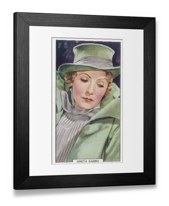 Framed Print : Greta Garbo, My Favorite Part series, Collectible Tobacco Card, 1939 Framed Print : Greta Garbo, My Favorite Part series, Collectible Tobacco Card, 1939