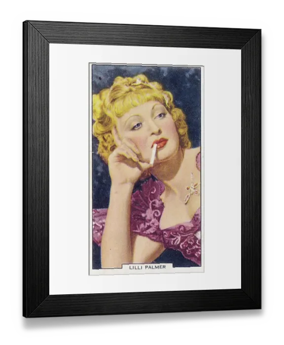 Framed Print : Lilli Palmer, My Favorite Part series, Collectible Tobacco Card, 1939 Framed Print : Lilli Palmer, My Favorite Part series, Collectible Tobacco Card, 1939