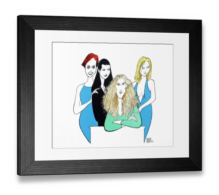 Framed Print : Caricature Of The Cast Of Sex & The City Framed Print : Caricature Of The Cast Of Sex & The City