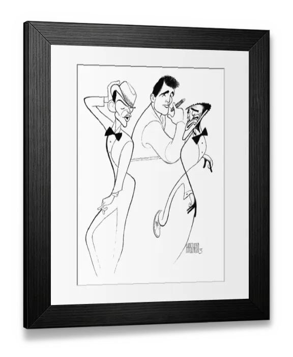 Framed Print : Caricature Of Sinatra, Martin, & Davis Framed Print : Caricature Of Sinatra, Martin, & Davis