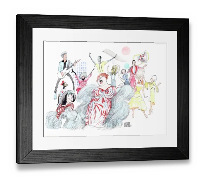 Framed Print : Caricature Of The Cast Of Hairspray Framed Print : Caricature Of The Cast Of Hairspray