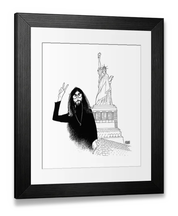 Framed Print : Caricature Of John Lennon Framed Print : Caricature Of John Lennon