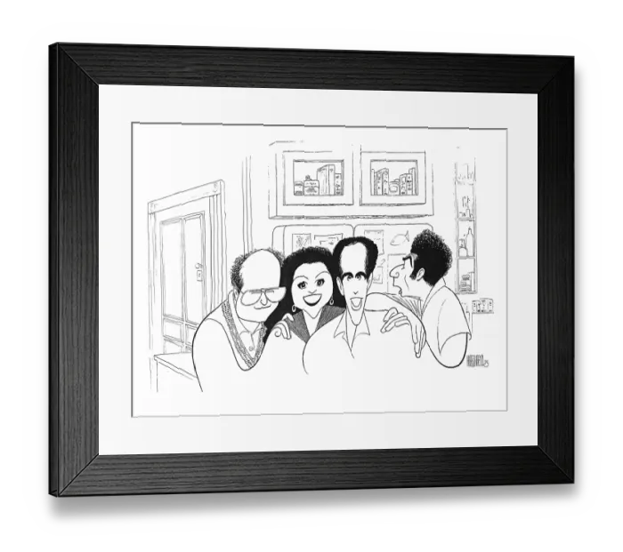 Framed Print : Caricature Of The Cast Of Seinfeld Framed Print : Caricature Of The Cast Of Seinfeld