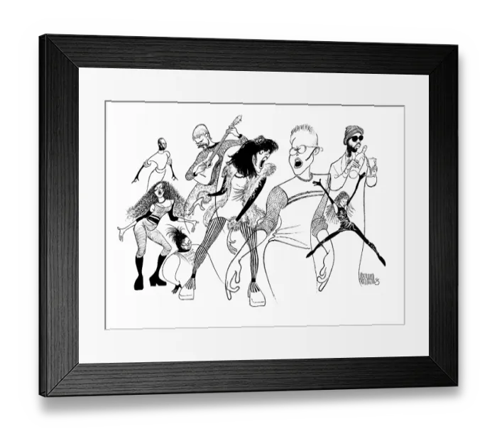 Framed Print : Caricature Of The Cast Of Rent Framed Print : Caricature Of The Cast Of Rent