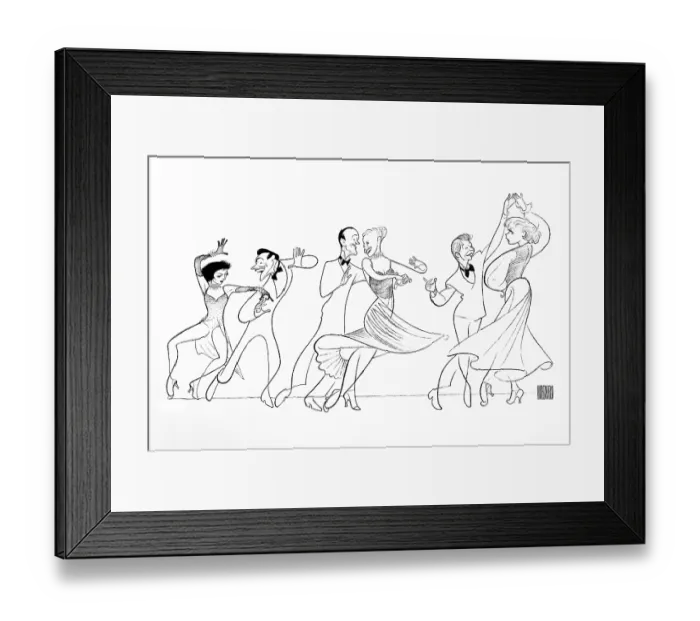 Framed Print : Caricature Of Actors Dancing Framed Print : Caricature Of Actors Dancing