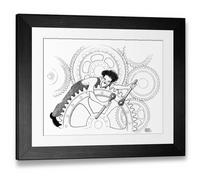 Framed Print : Caricature Of Charlie Chaplin Framed Print : Caricature Of Charlie Chaplin