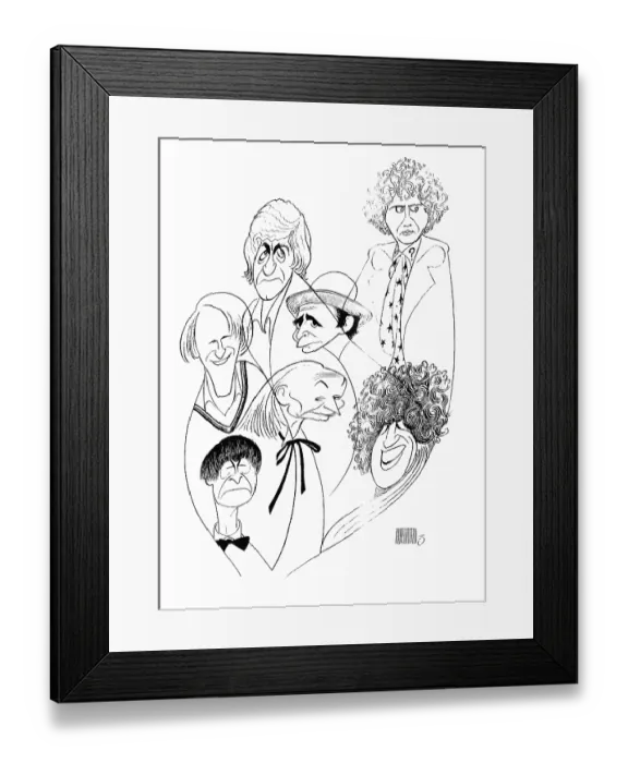 Framed Print : Caricature Of Dr. Who Actors Framed Print : Caricature Of Dr. Who Actors