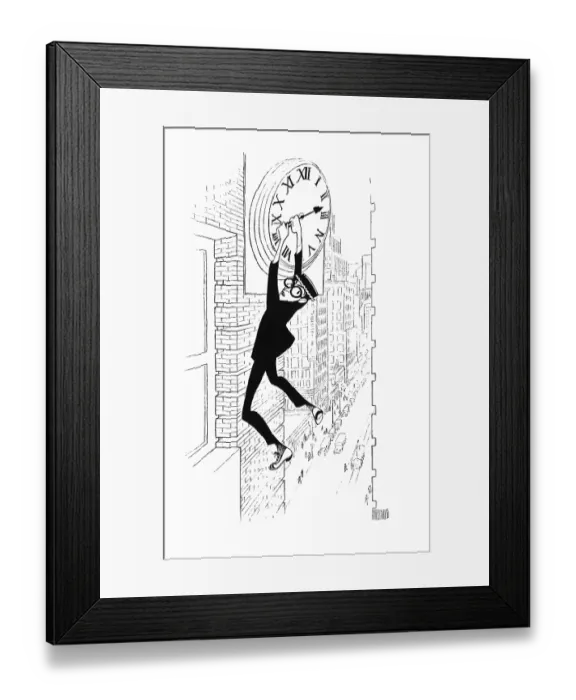 Framed Print : Caricature Of Harold Lloyd