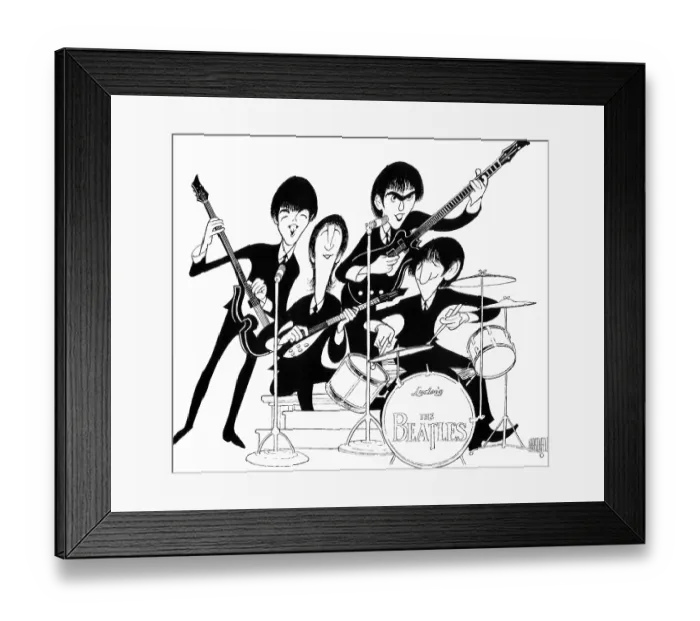 Framed Print : Caricature Of The Beatles Framed Print : Caricature Of The Beatles