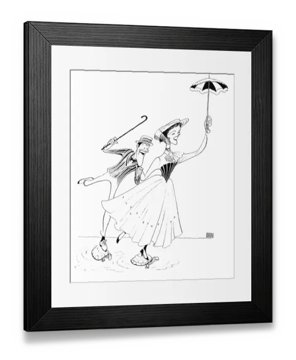 Framed Print : Caricature Of The Cast Of Mary Poppins