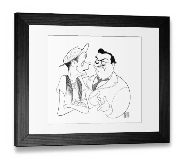 Framed Print : Caricature Of Art Carney & Jackie Gleason