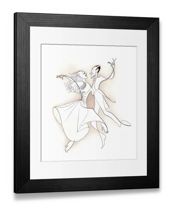 Framed Print : Caricature Of Ginger Rogers & Fred Astaire Framed Print : Caricature Of Ginger Rogers & Fred Astaire
