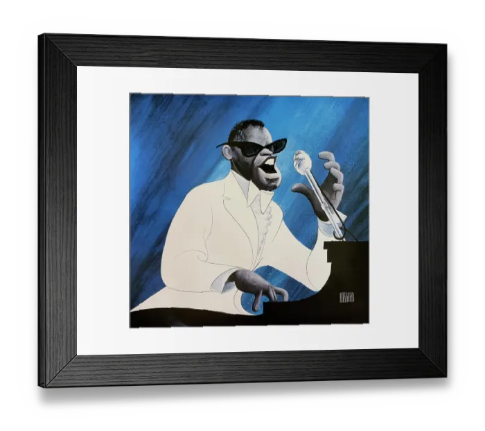 Framed Print : Caricature Of Ray Charles Framed Print : Caricature Of Ray Charles