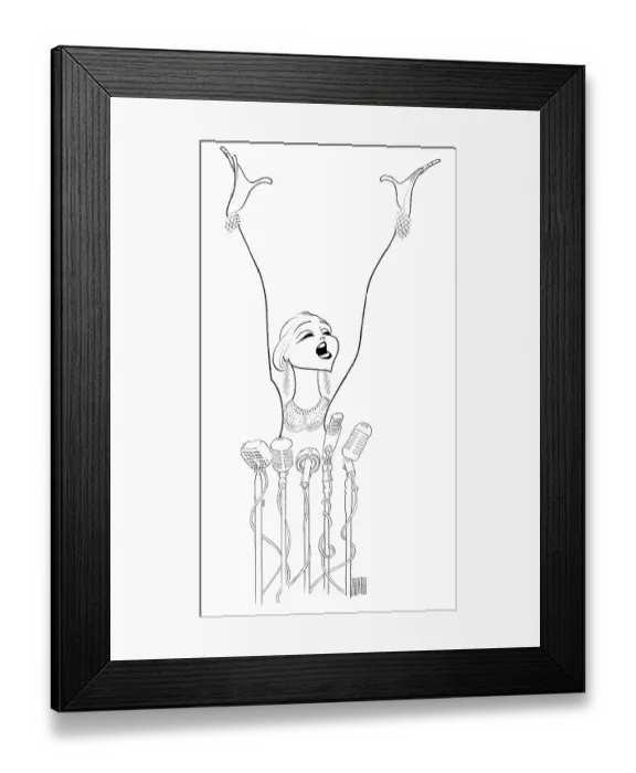 Framed Print : Caricature Of Loni Ackerman Framed Print : Caricature Of Loni Ackerman