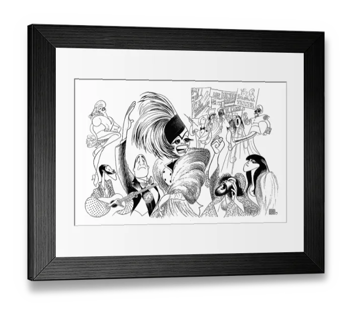 Framed Print : Caricature Of The Cast Of Evita Framed Print : Caricature Of The Cast Of Evita