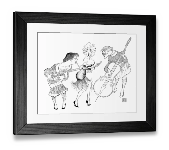Framed Print : Caricature Of The Cast Of Some Like It Hot Framed Print : Caricature Of The Cast Of Some Like It Hot