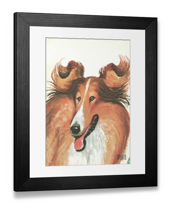 Framed Print : Caricature Of Lassie Framed Print : Caricature Of Lassie