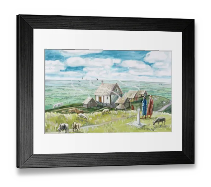 Framed Print : Monastic settlement, Glastonbury Tor, c11th century, (1990-2010) Framed Print : Monastic settlement, Glastonbury Tor, c11th century, (1990-2010)