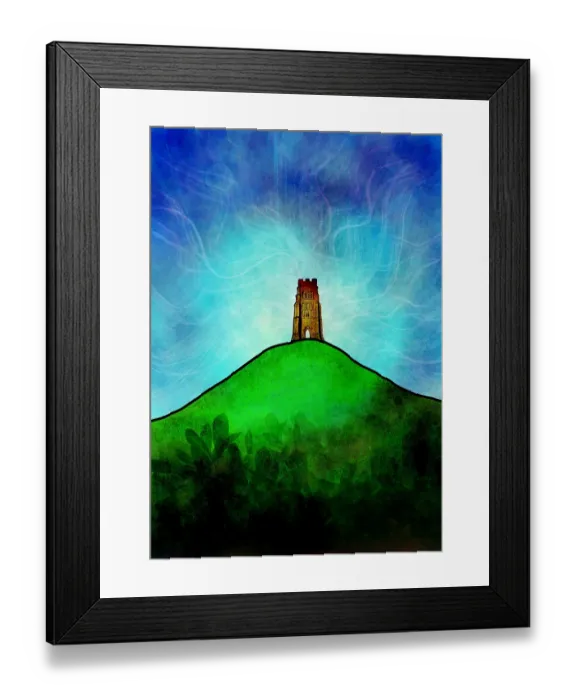 Framed Print : Glastonbury Tor, Somerset illustration Framed Print : Glastonbury Tor, Somerset illustration